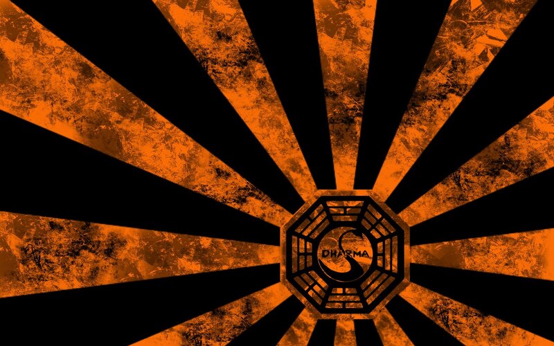 Dharma Initiative logo on grunge background