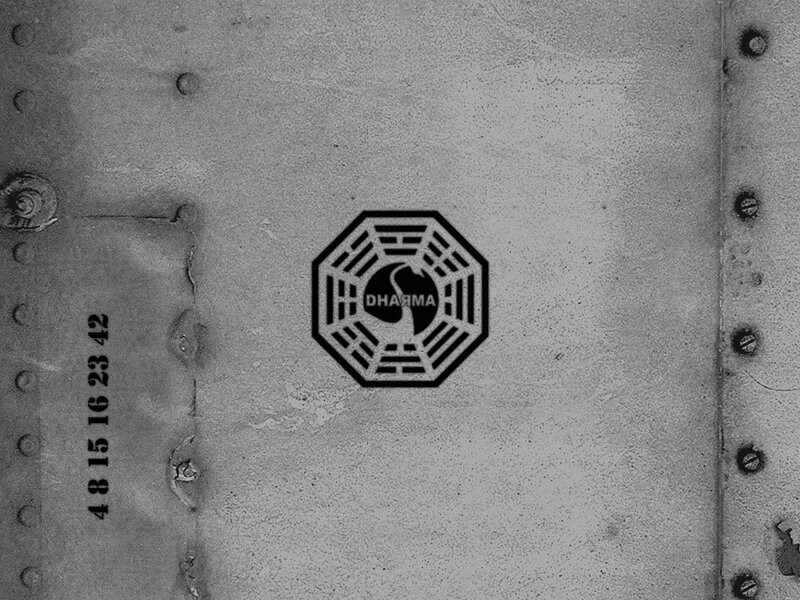 Dharma Initiative logo on metal door