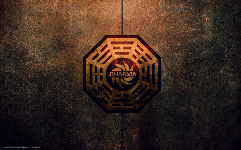 Dharma Initiative logo on textured background