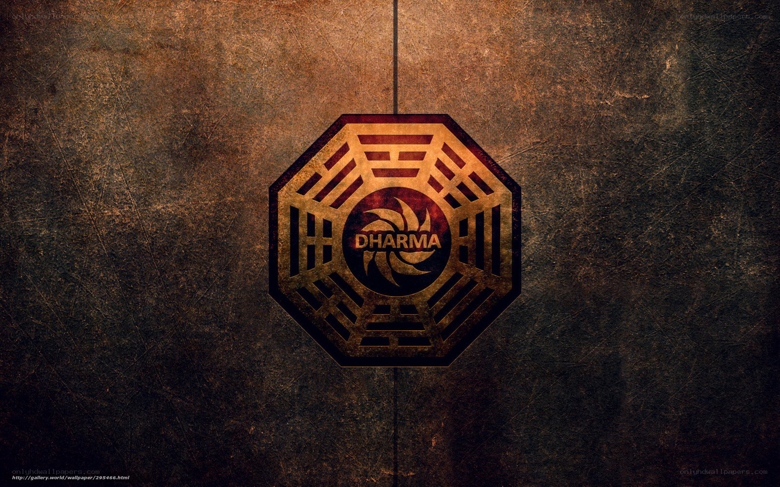 Dharma Initiative logo on textured background