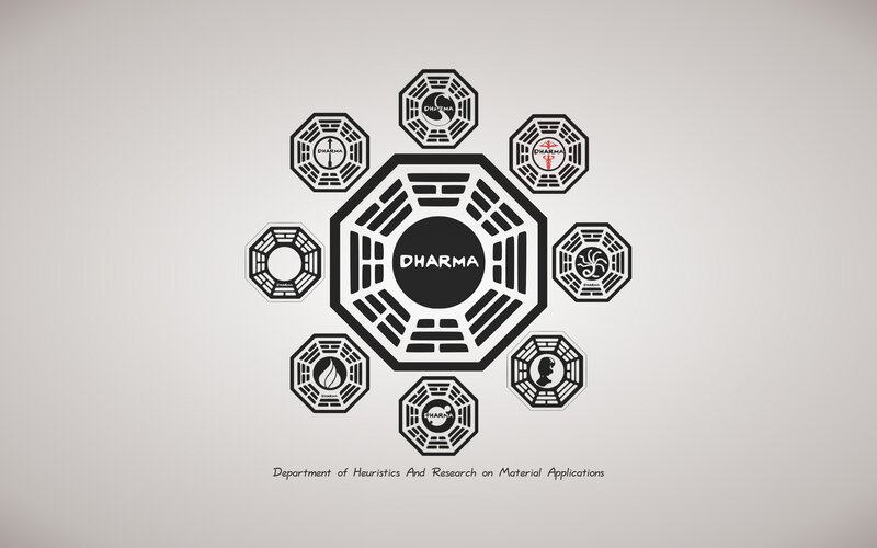 Dharma Initiative Symbols — Black, Minimalist