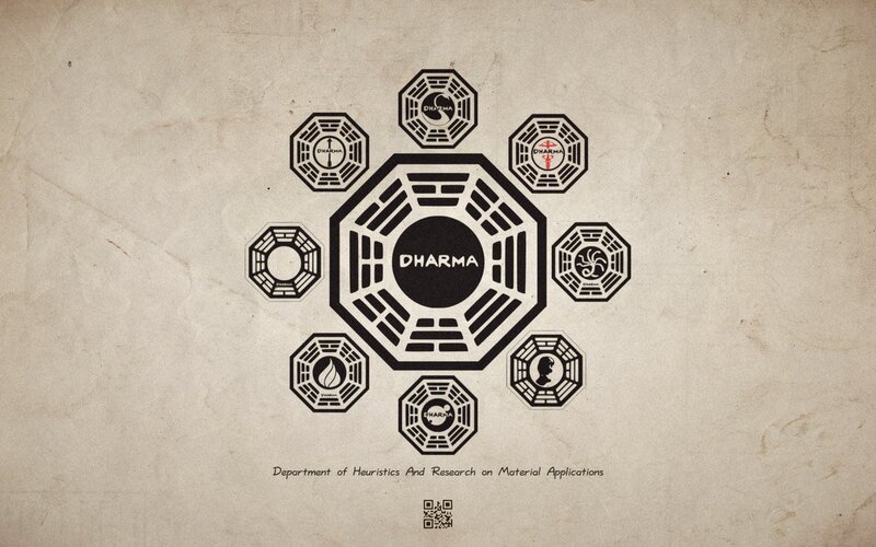 Dharma Initiative Symbols — Black, Mysterious, Illustration