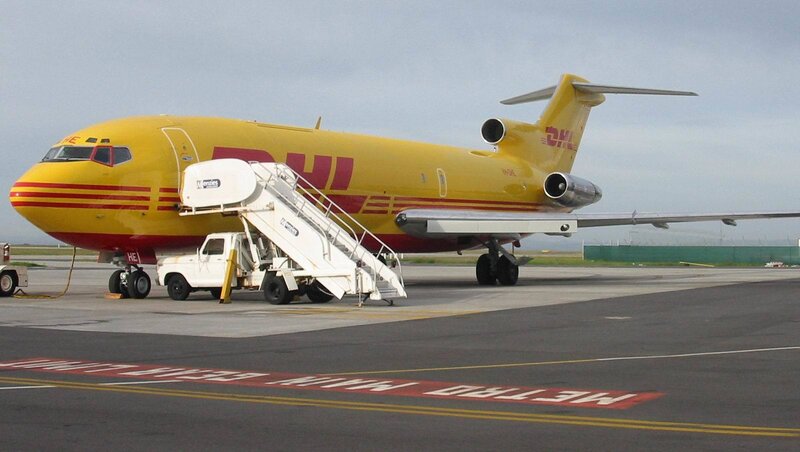 DHL cargo plane on tarmac