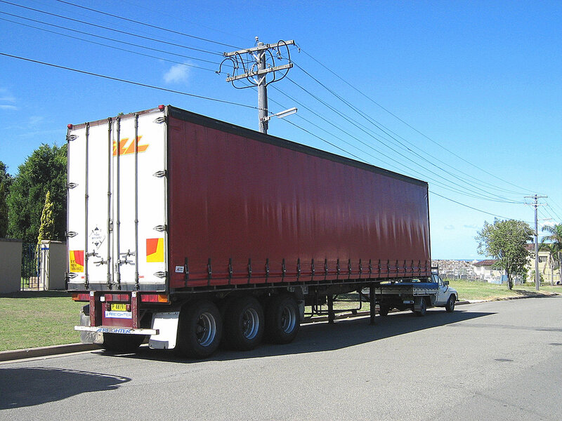 DHL truck on a sunny day