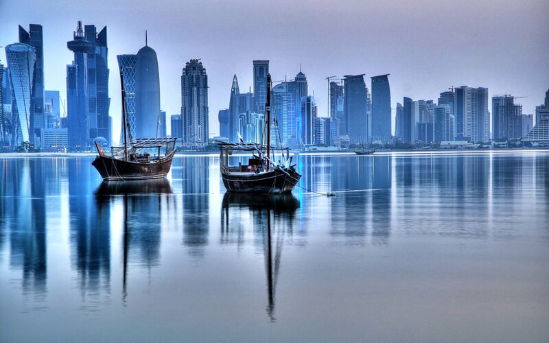 Dhow Boats in Harbor