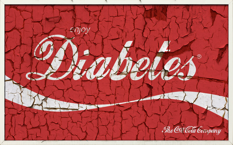 Diabetes sign on cracked wall