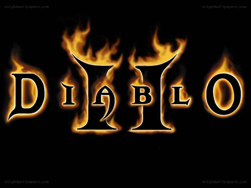 Diablo II logo with flames