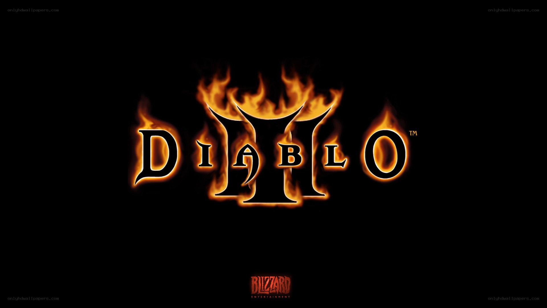 Diablo II logo with flames