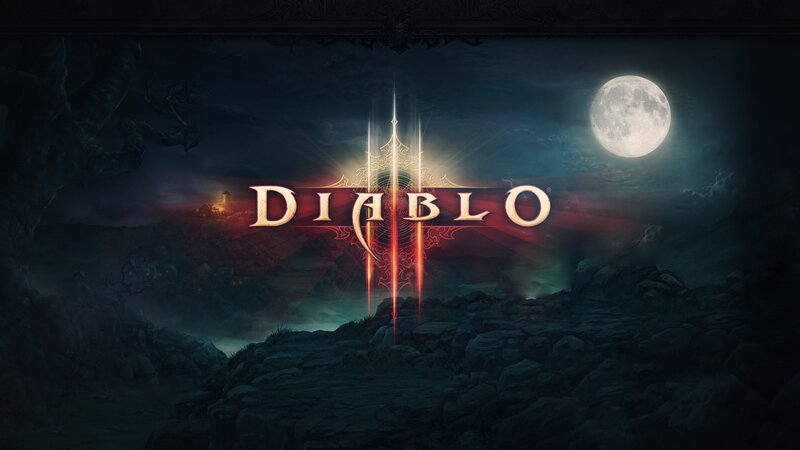 Diablo III Logo — Black, Dark, Dramatic, Night, Digital Art, Moon