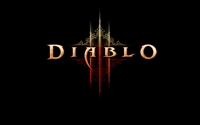 Diablo III Logo — Black, Dramatic, Digital Art, Sword