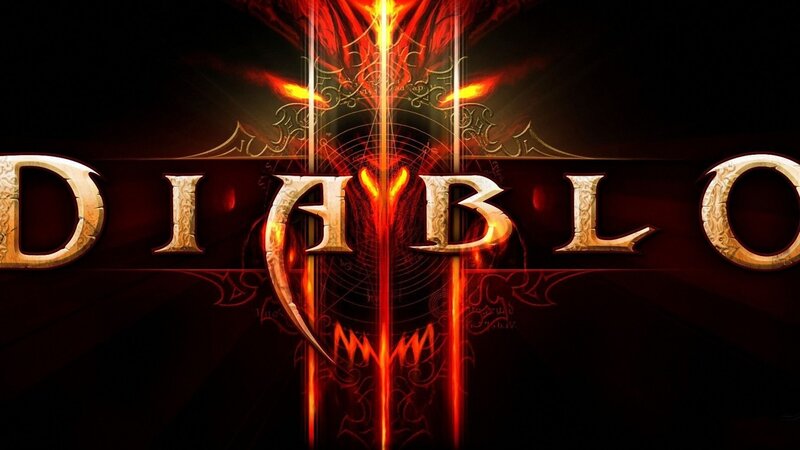 Diablo III Logo — Red, Dark, Dramatic, Digital Art, Flames