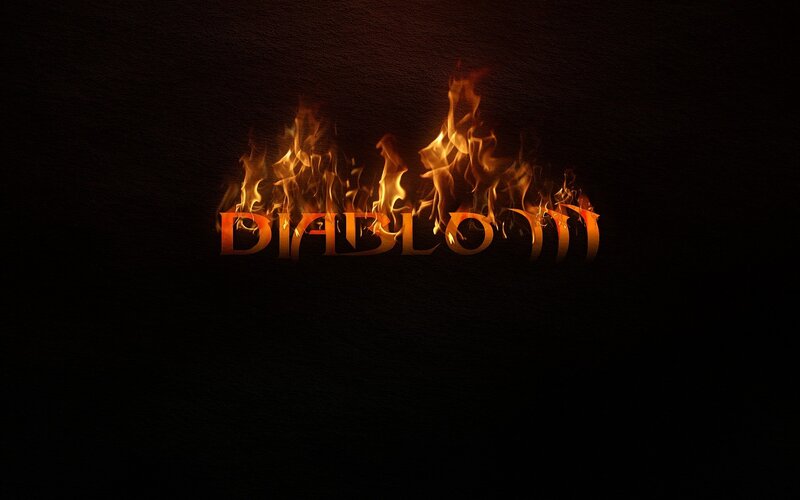 Diablo III logo with flames