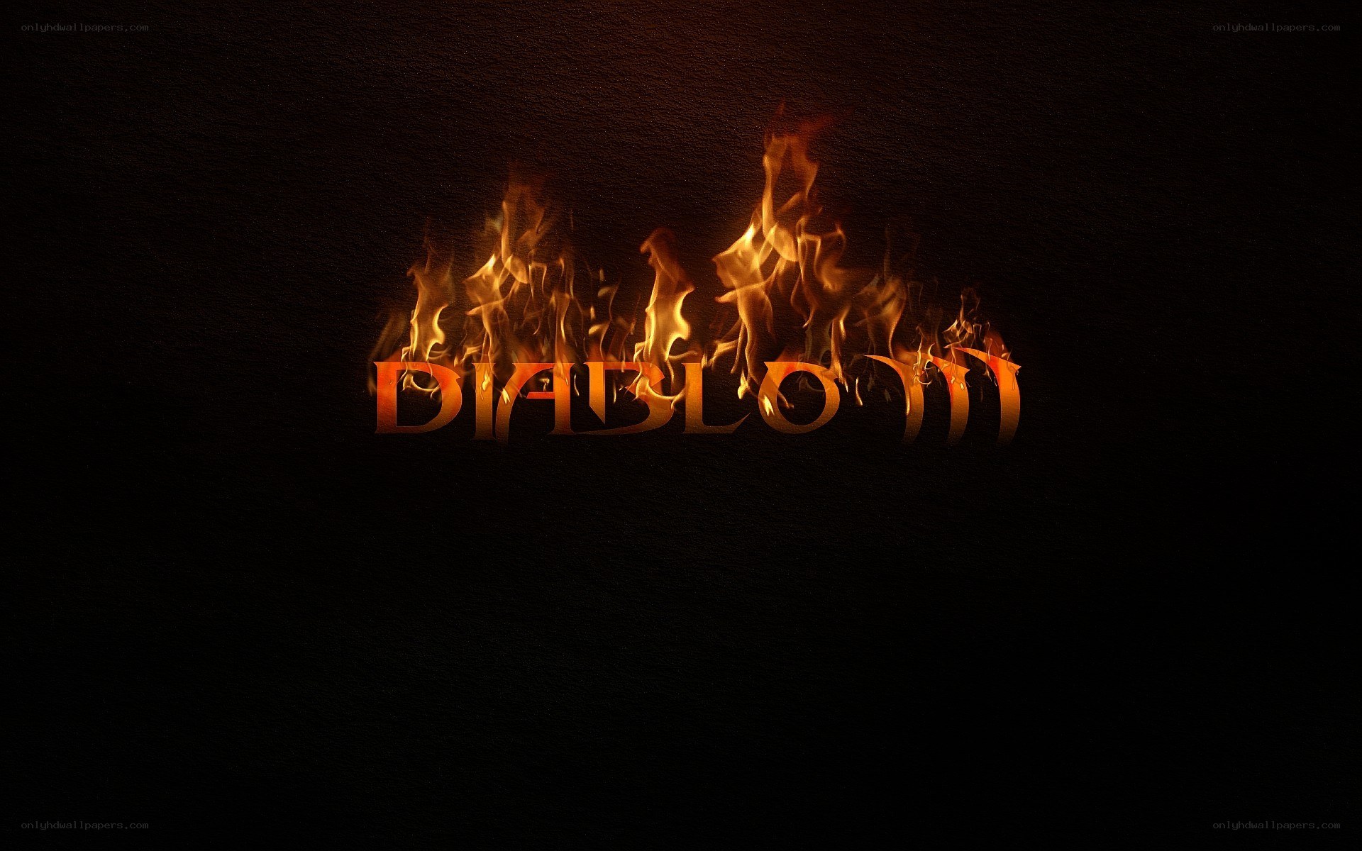 Diablo III logo with flames