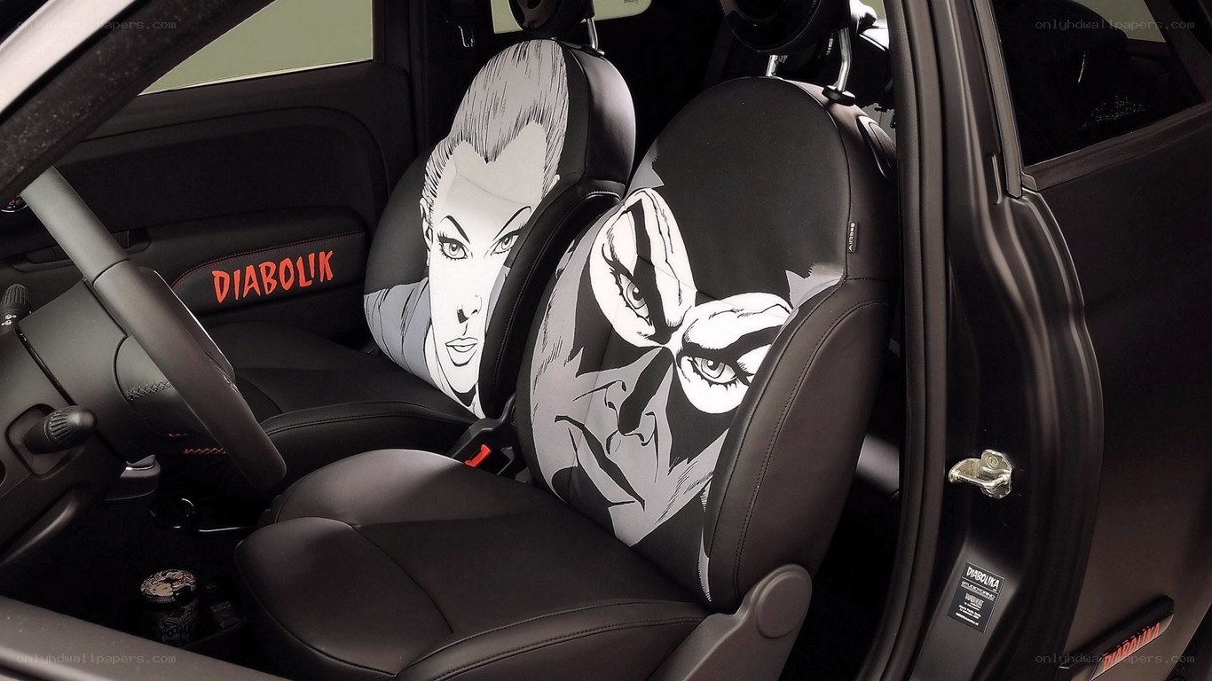 Diabolik-themed car interior