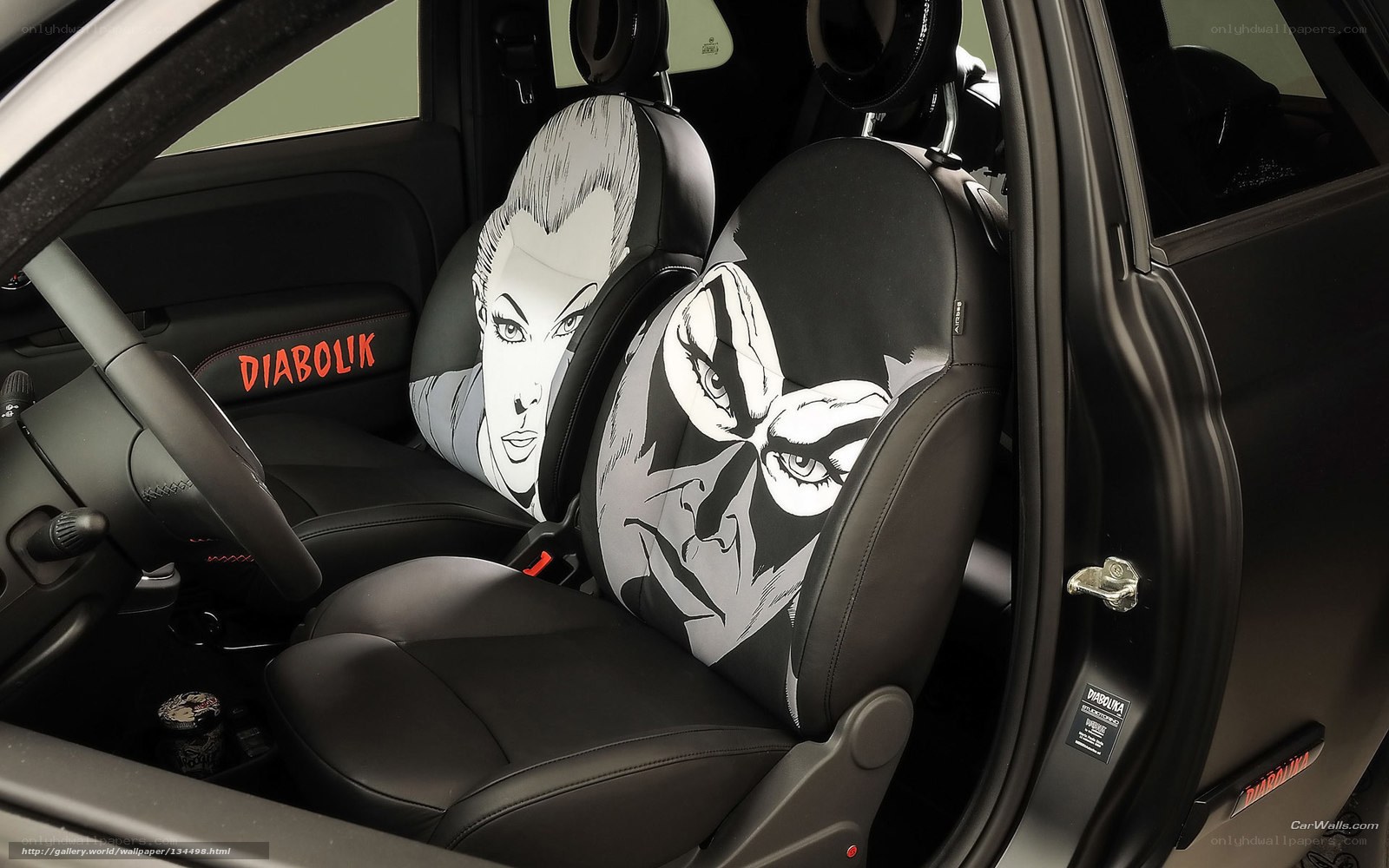 Diabolik-themed car interior