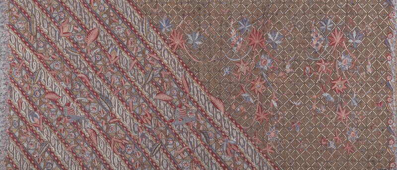 Diagonal Batik Pattern — Brown, Ornate