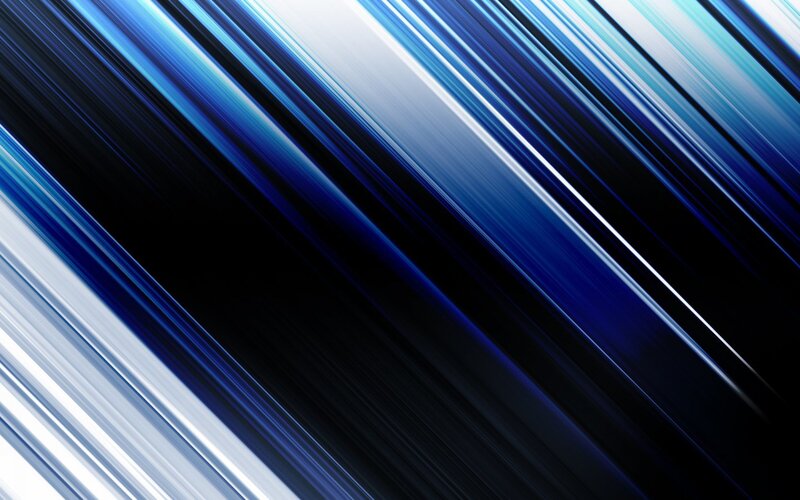 Diagonal Blue Light Streaks — Dynamic, Abstract, White, Black