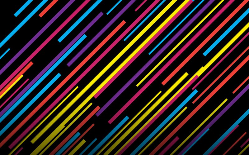 Diagonal Colored Lines — Black