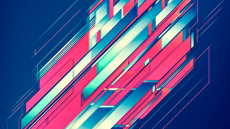 Diagonal Geometric Shapes — Blue, Dynamic
