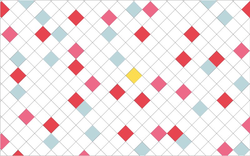 Diagonal Grid Pattern — White