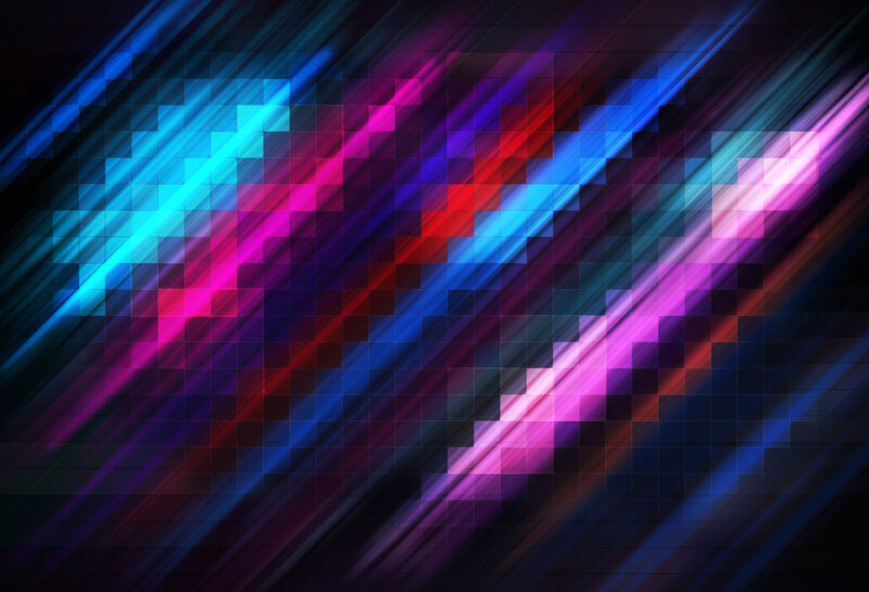 Diagonal Light Streaks — Blue, Dynamic, Digital Art