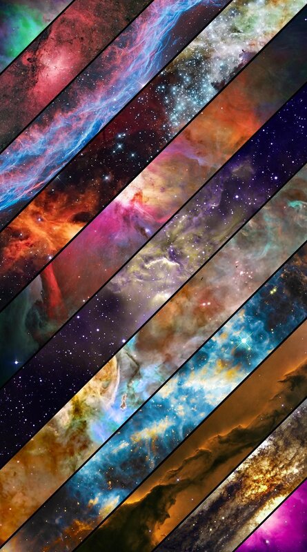 Diagonal Nebula Strips — Blue, Cosmic