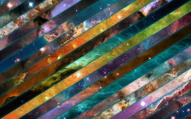 Diagonal Nebula Strips — Blue