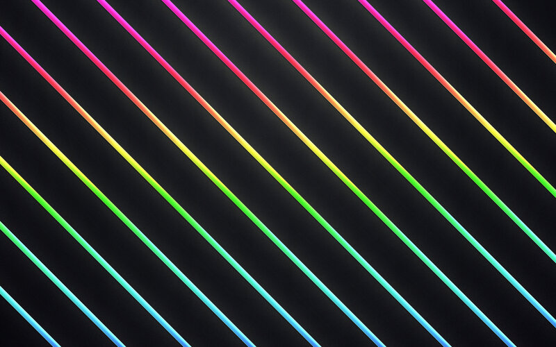 diagonal neon light stripes