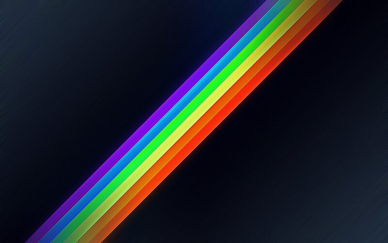 Diagonal Rainbow Stripes — Black, Minimalist
