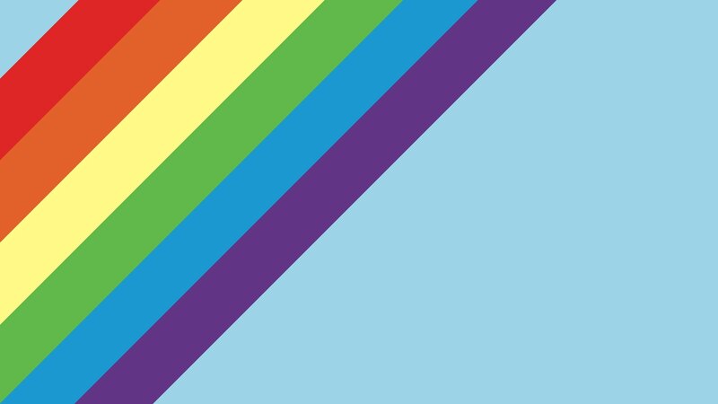 Diagonal Rainbow Stripes — Blue, Calm