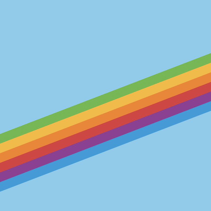 Diagonal Rainbow Stripes — Blue