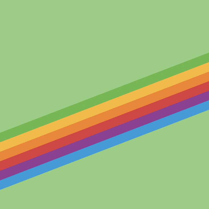Diagonal Rainbow Stripes — Green, Calm, Abstract