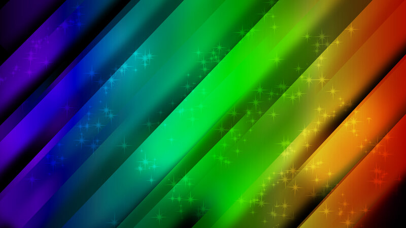 Diagonal Rainbow Stripes — Green, Vibrant