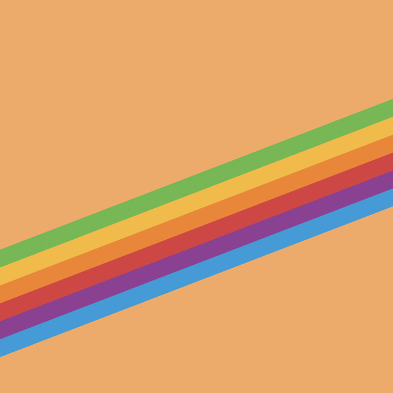 Diagonal Rainbow Stripes — Orange