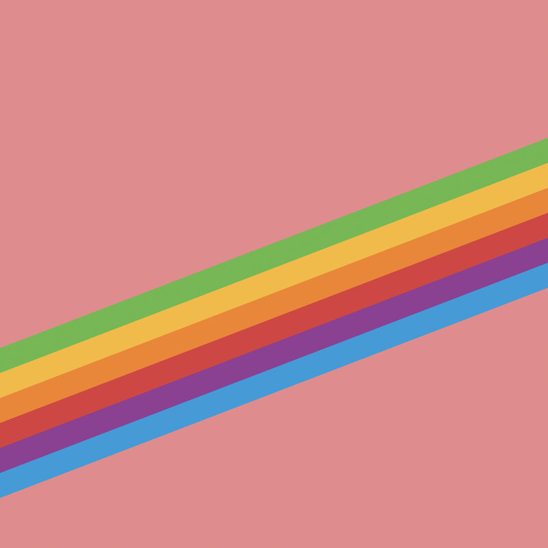 Diagonal Rainbow Stripes — Pink, Calm