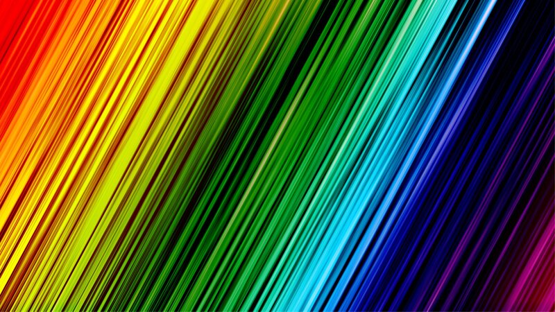 Diagonal Rainbow Stripes — Red, Vibrant, Abstract