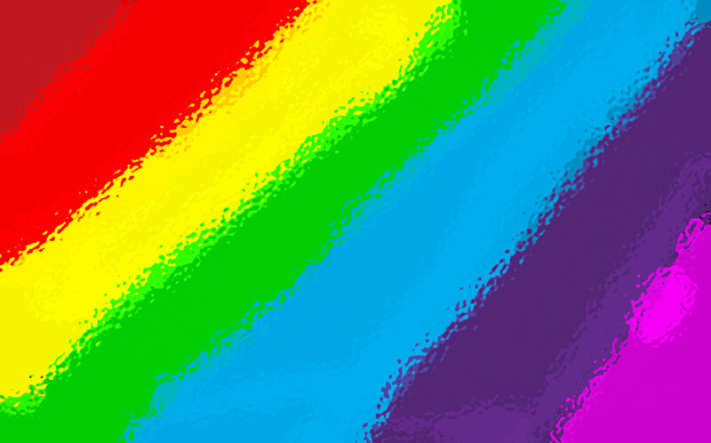 Diagonal Rainbow Stripes — Red, Vibrant