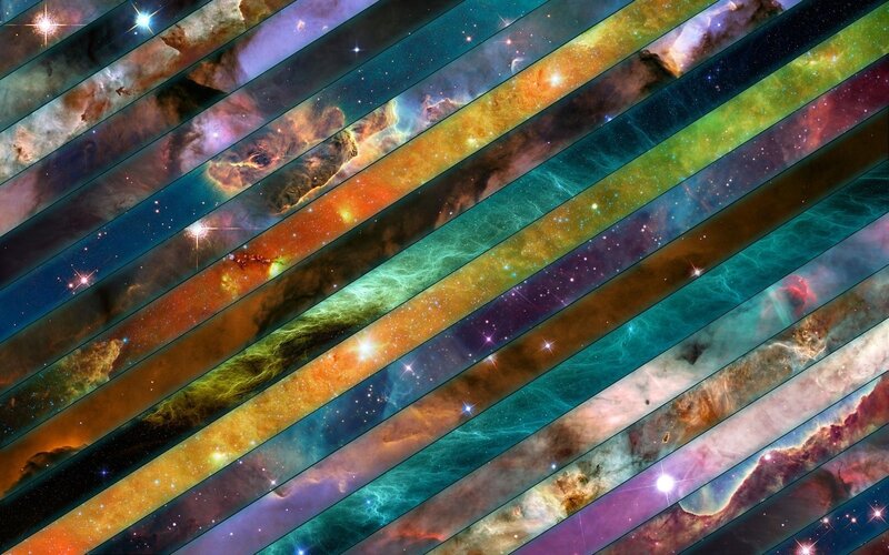 diagonal space nebula collage