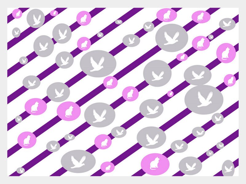 diagonal stripes with animal silhouettes