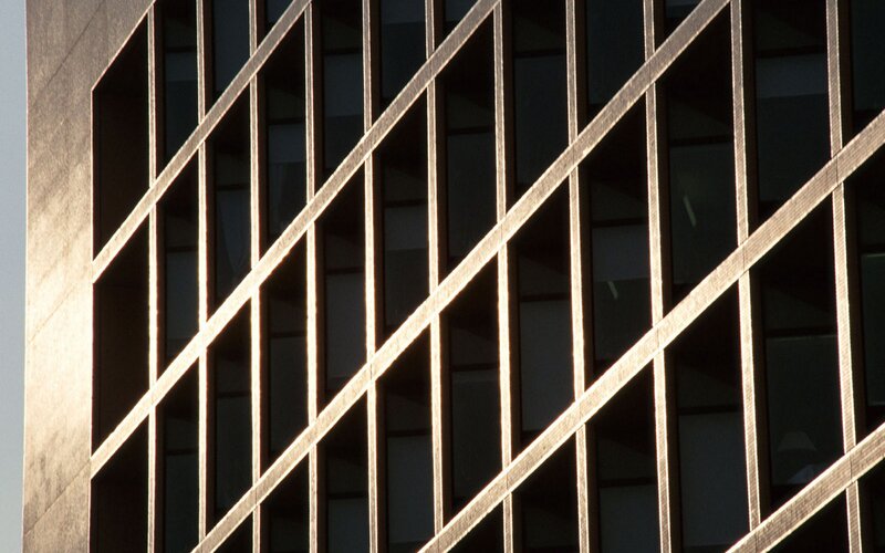 diagonal window grid facade