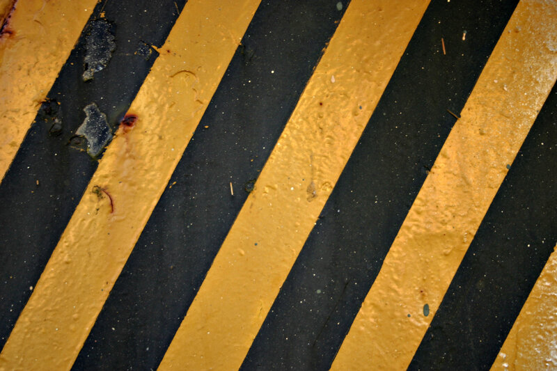 diagonal yellow and black stripes