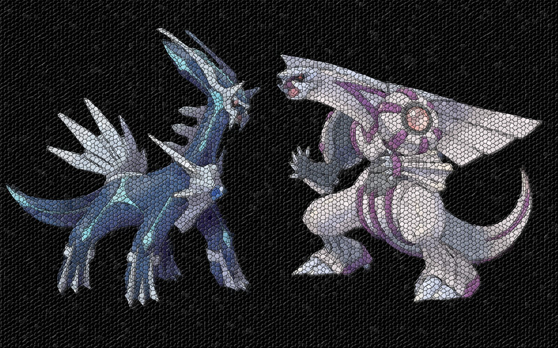 Dialga and Palkia mosaic