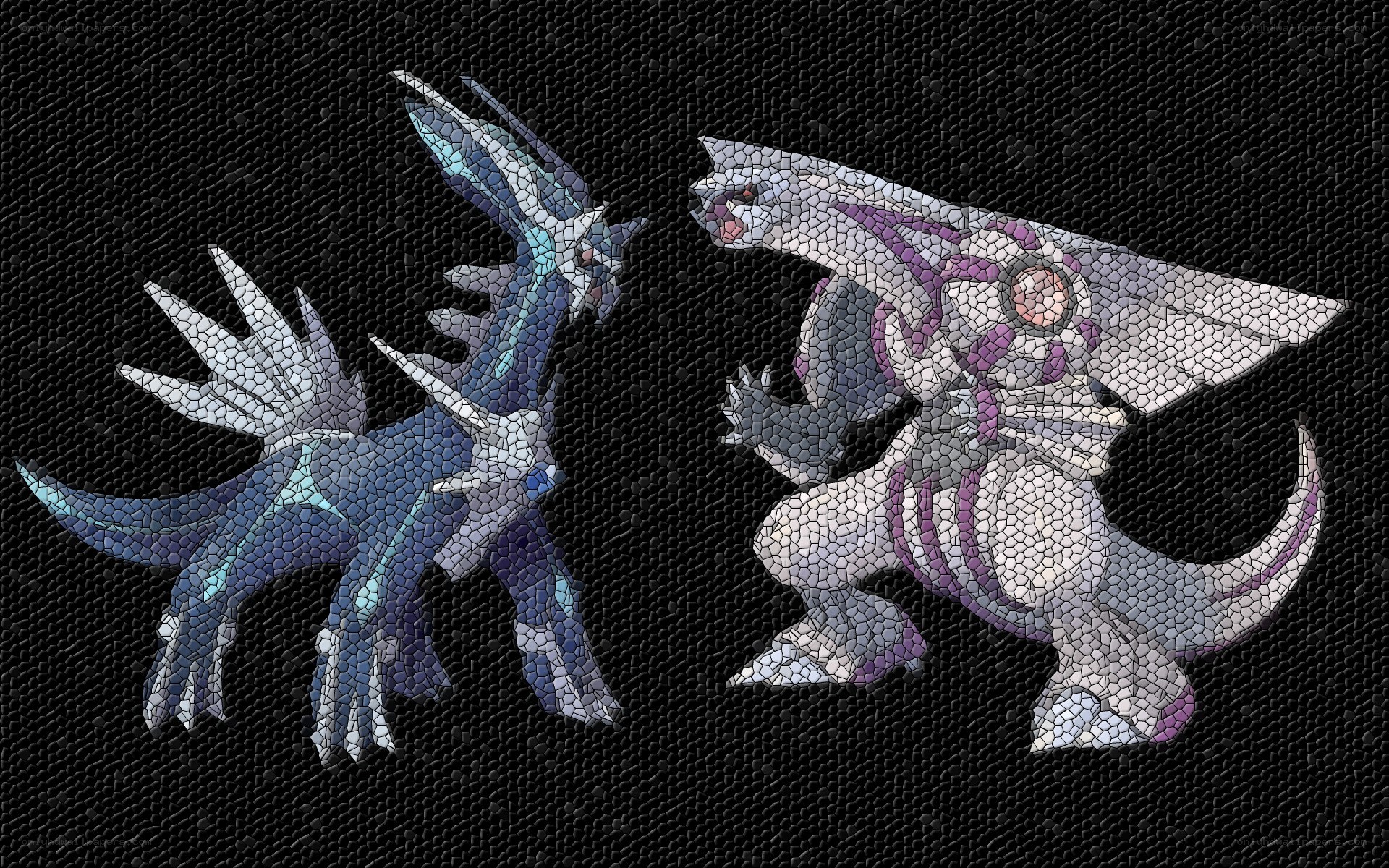 Dialga and Palkia mosaic