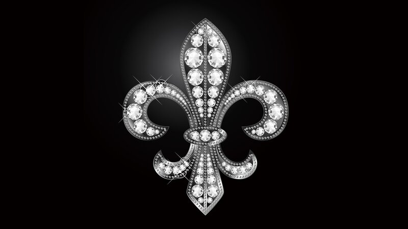 diamond-encrusted fleur-de-lis