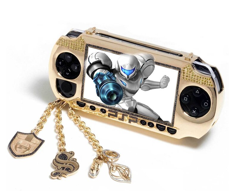 Diamond-encrusted PSP with Samus artwork