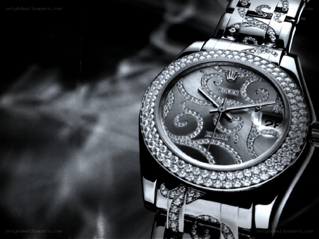 Diamond-encrusted Rolex watch