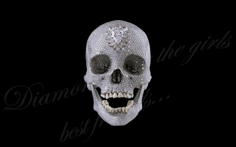Diamond-encrusted Skull — Black, Dramatic, Photograph, Diamonds