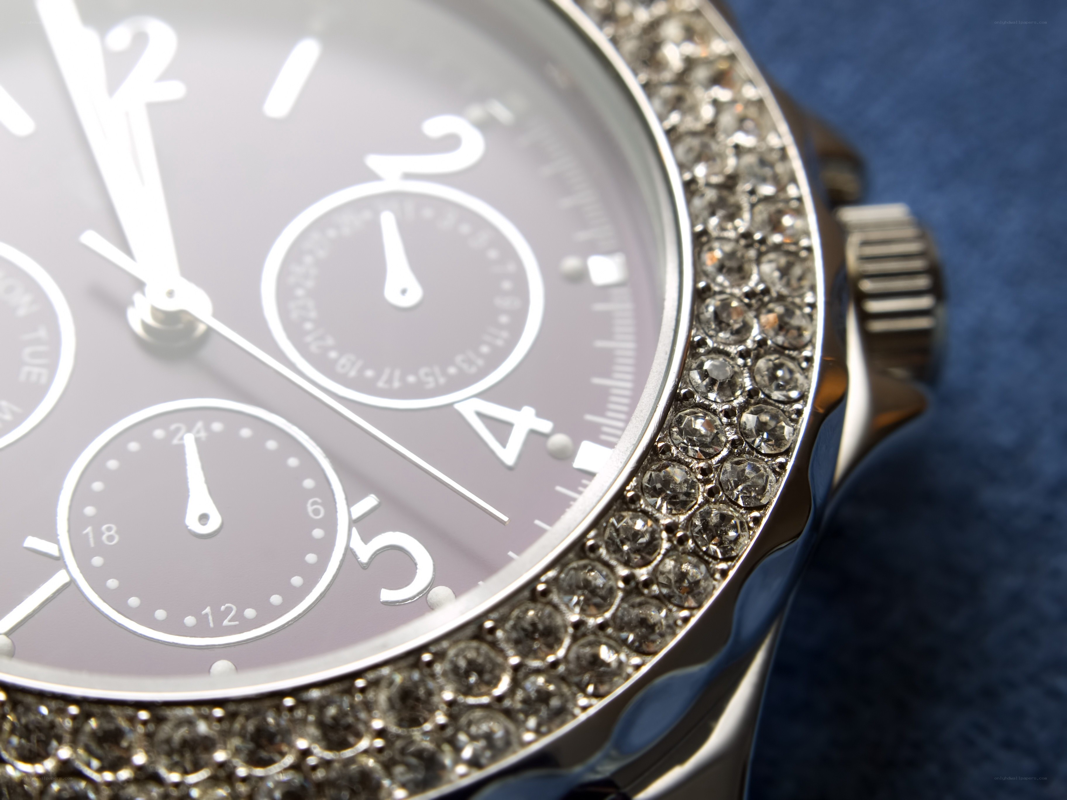 Diamond-encrusted watch face