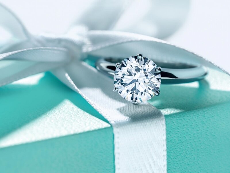 Diamond Engagement Ring — Blue