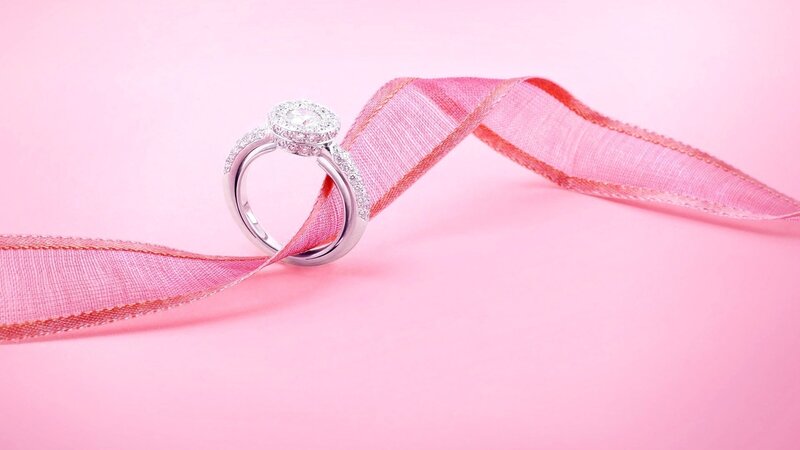 Diamond Engagement Ring — Pink, Elegant
